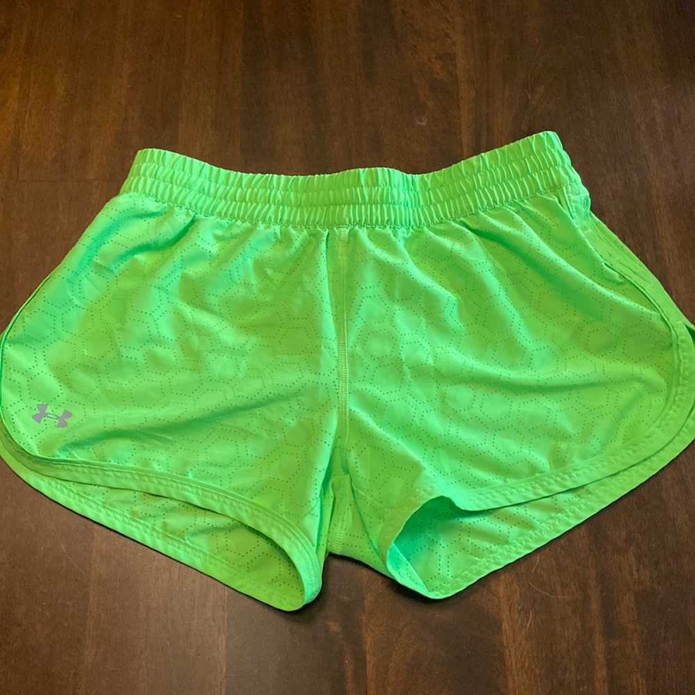 Womens under armour shorts size XS. Neon green
